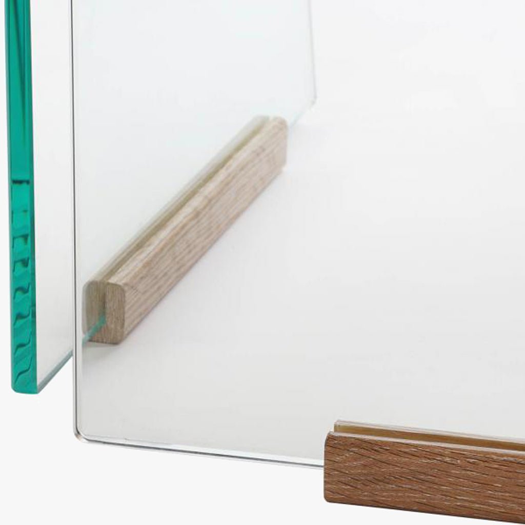 Mesa de Jantar Castanha com Pés em Vidro | 180X90X76 | PRISMA - Gato Preto