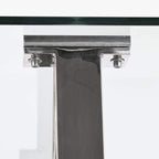 Mesa de Jantar em Vidro com Estrutura Cromada | 180X90X75 | PRISMA - Gato Preto