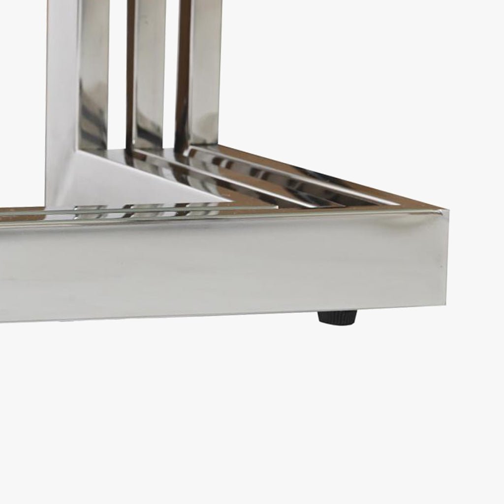 Mesa de Jantar Tampo Efeito Mármore e Base Metálica Prateada | 180x90x76 cm | PRISMA - Gato Preto