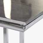 Mesa de Jantar Tampo Efeito Mármore e Estrutura Metálica | 180x90x75 cm | PRISMA - Gato Preto