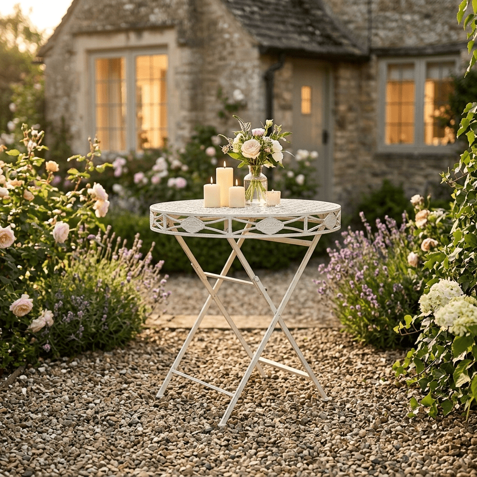 Mesa de Metal de Exterior Ø70x73 cm | Romantic Garden - Gato Preto