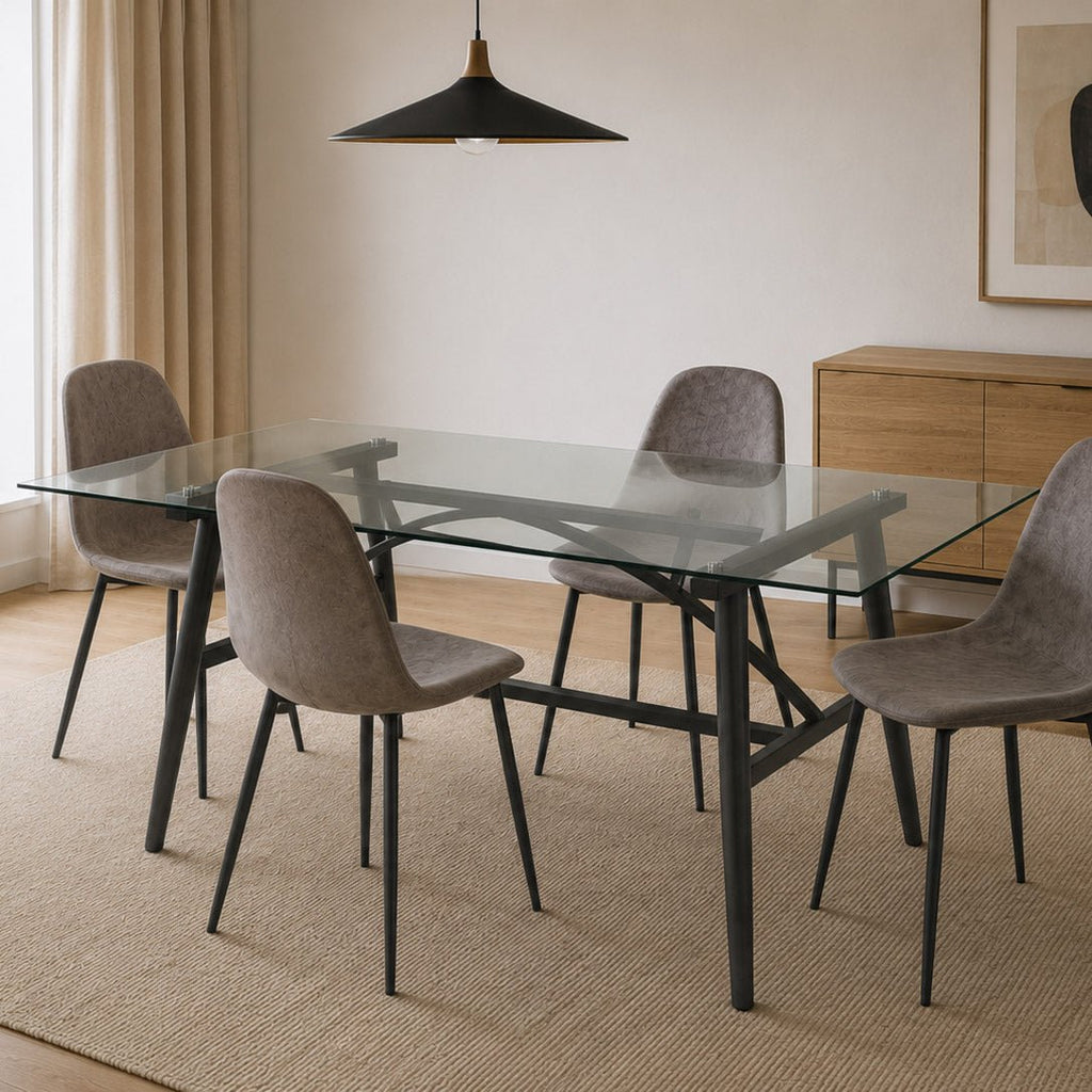 Mesa de Refeição de Vidro VICHY - Gato Preto