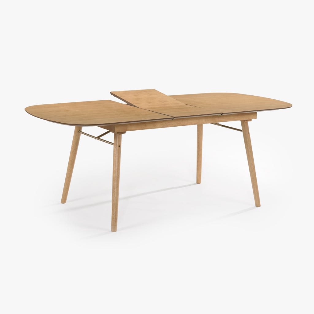 Mesa de Refeição Extensível Natural PERLIS - Gato Preto