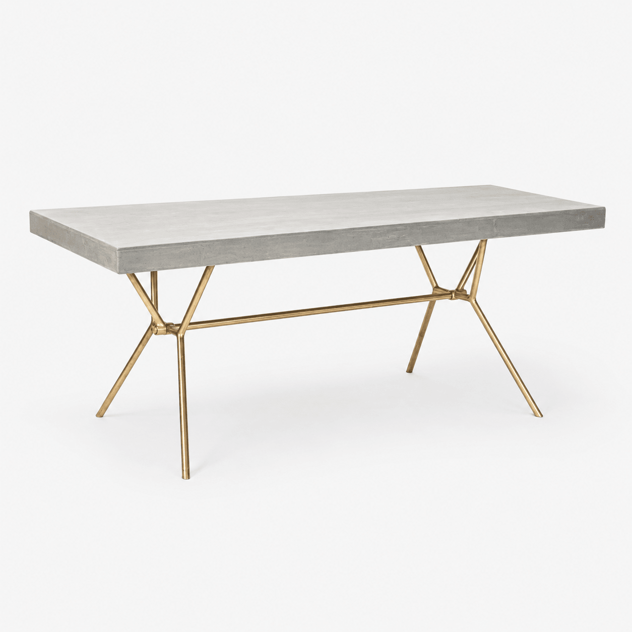 Mesa Jantar Branco com acabamentos Dourado 180X90X76 WHITE GLOW - Gato Preto