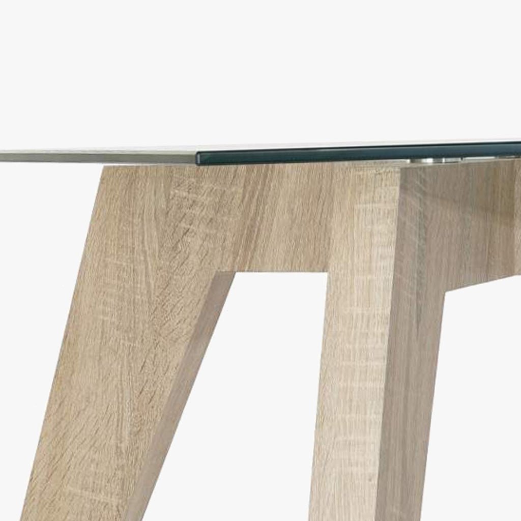 Mesa Jantar com Vidro Temperado | 130X65X36 | PRISMA - Gato Preto