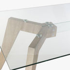 Mesa Jantar com Vidro Temperado | 130X65X36 | PRISMA - Gato Preto