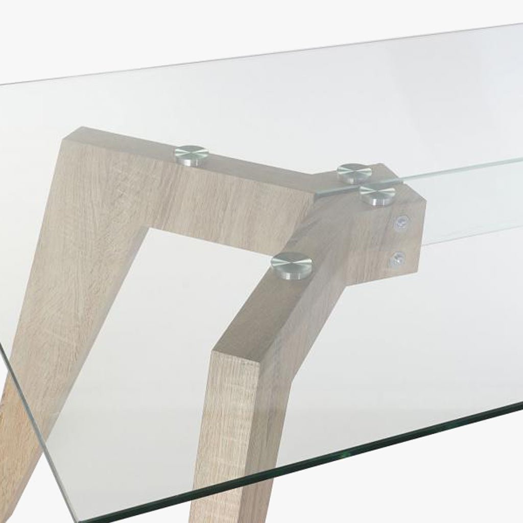 Mesa Jantar com Vidro Temperado | 130X65X36 | PRISMA - Gato Preto