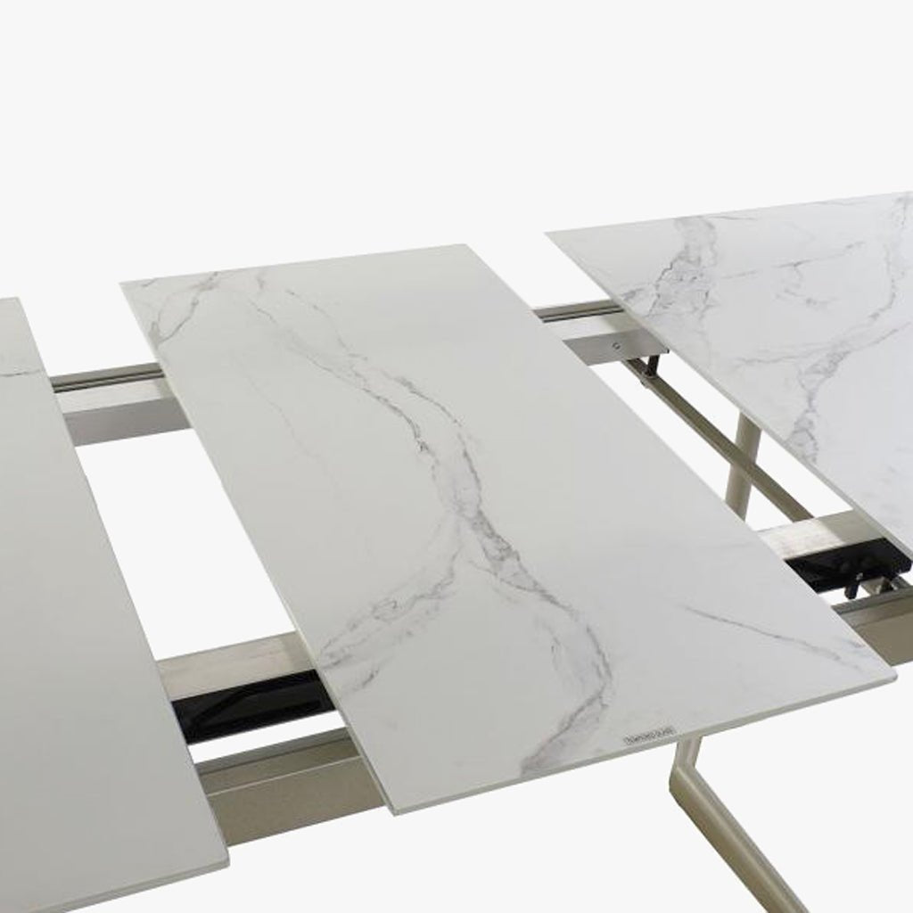 Mesa Jantar Tampo em Vidro Extensível | 140–180x80x76 cm | PRISMA - Gato Preto
