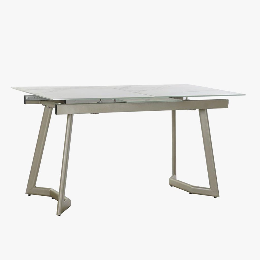 Mesa Jantar Tampo em Vidro Extensível | 140–180x80x76 cm | PRISMA - Gato Preto