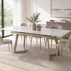 Mesa Jantar Tampo em Vidro Extensível | 140–180x80x76 cm | PRISMA - Gato Preto