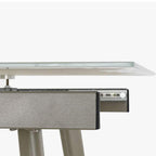 Mesa Jantar Tampo em Vidro Extensível | 140–180x80x76 cm | PRISMA - Gato Preto