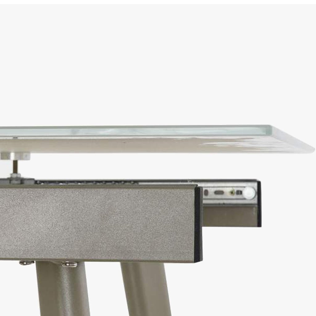Mesa Jantar Tampo em Vidro Extensível | 140–180x80x76 cm | PRISMA - Gato Preto
