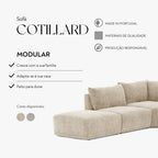 Módulo com Braço Esquerdo Cinza Sofá Modular COTILLARD - Gato Preto