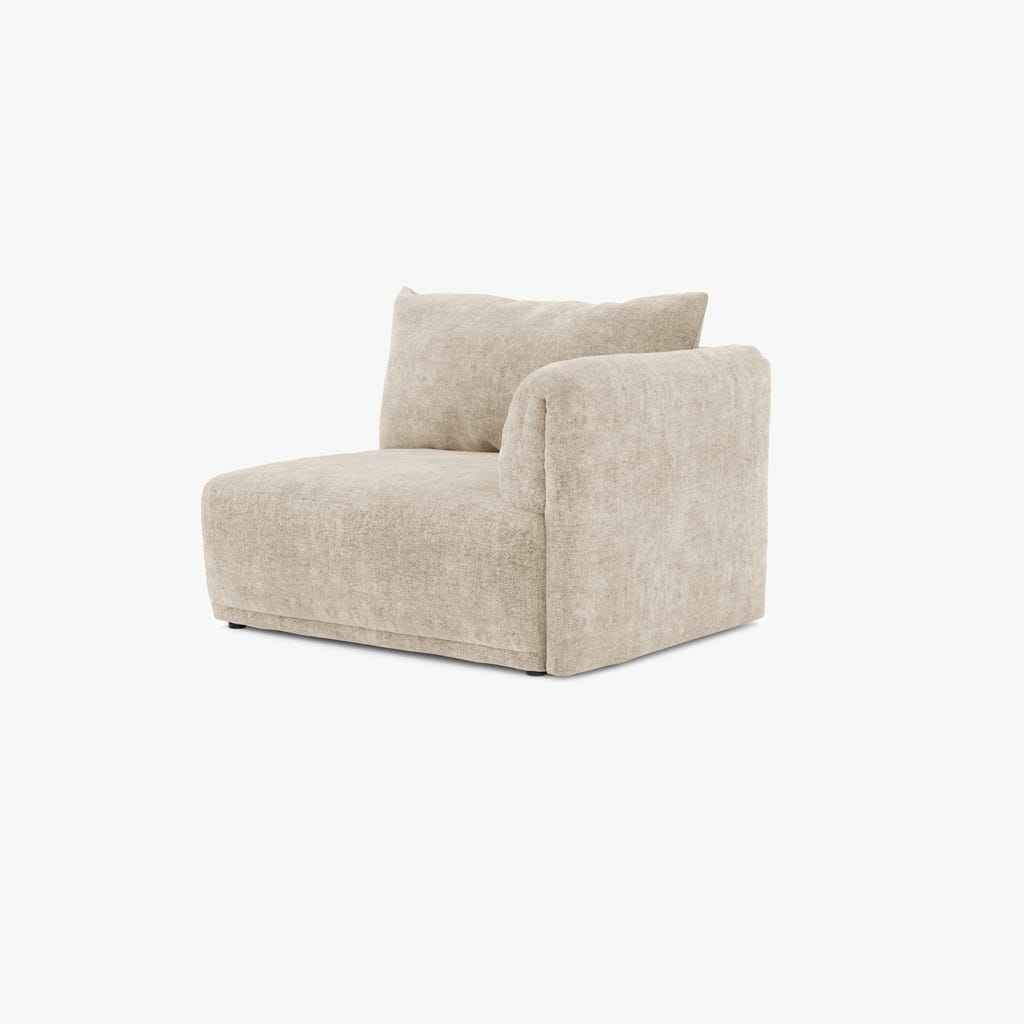 Módulo de sofá braço direito bege COTILLARD - Gato Preto