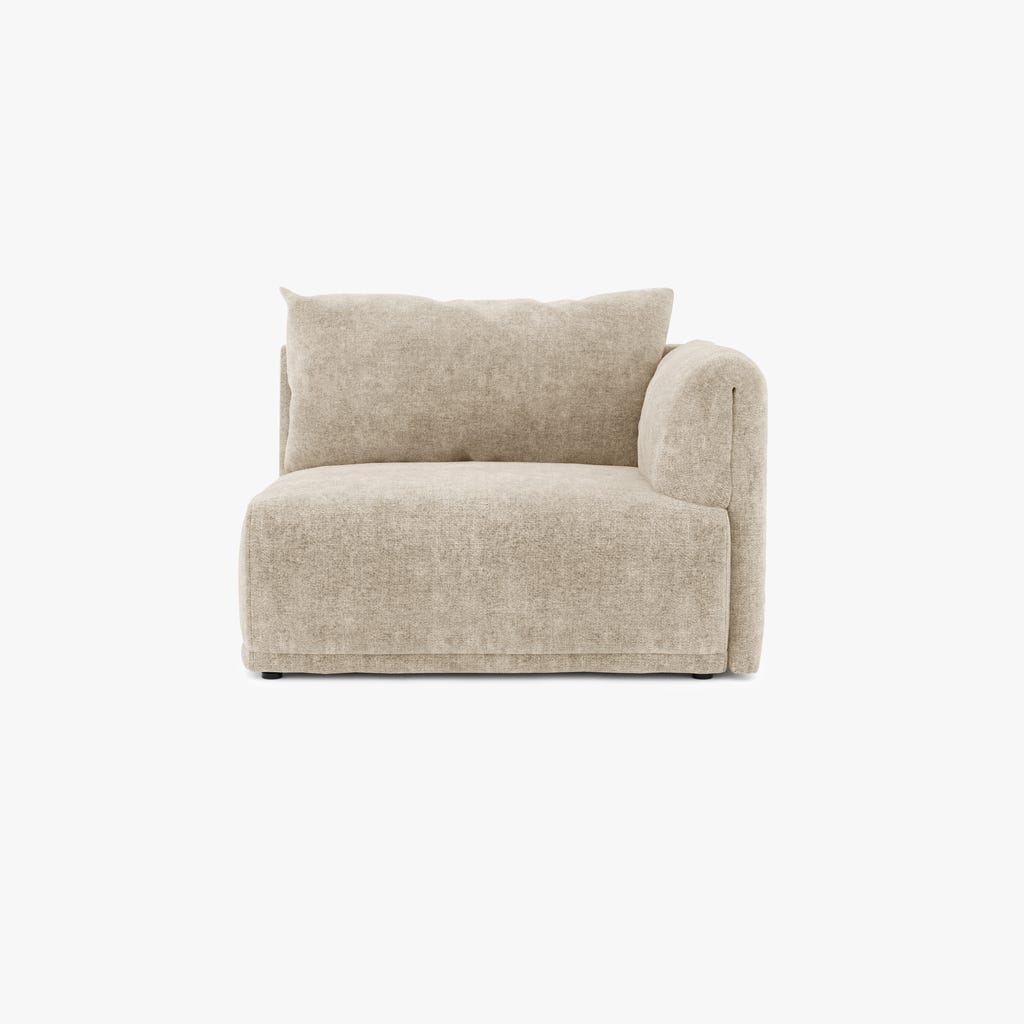 Módulo de sofá braço direito bege COTILLARD - Gato Preto