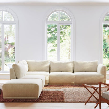 Módulo de sofá braço direito bege COTILLARD - Gato Preto