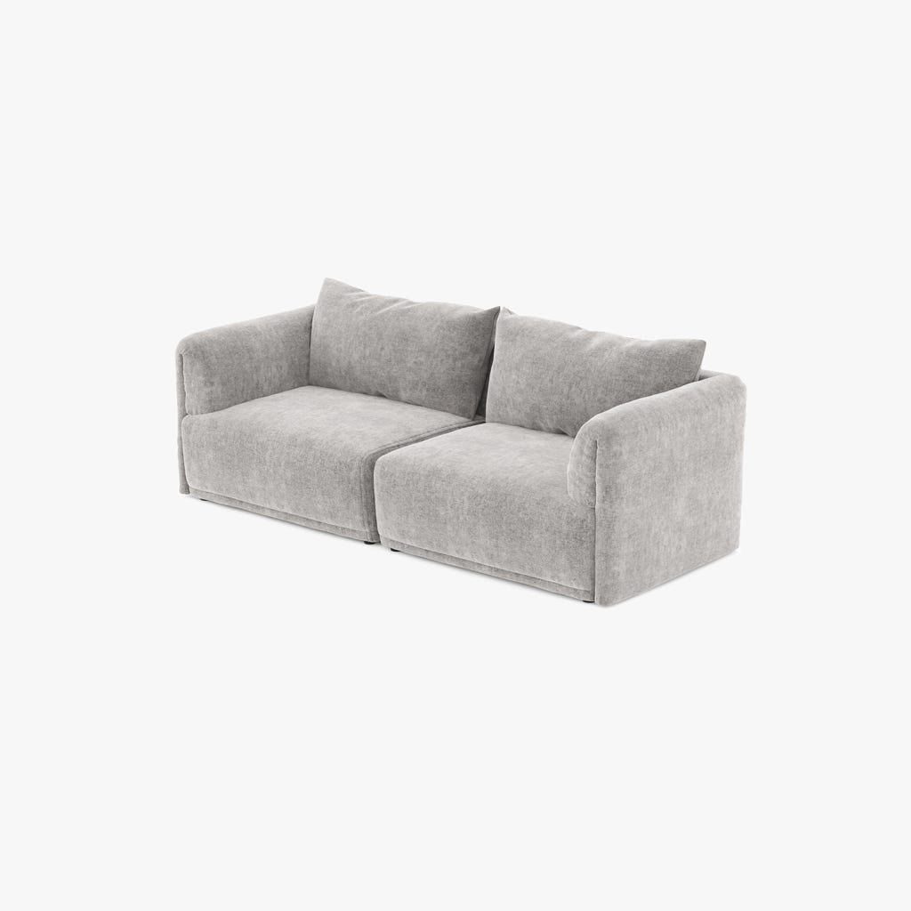 Módulo de sofá braço direito cinza COTILLARD - Gato Preto