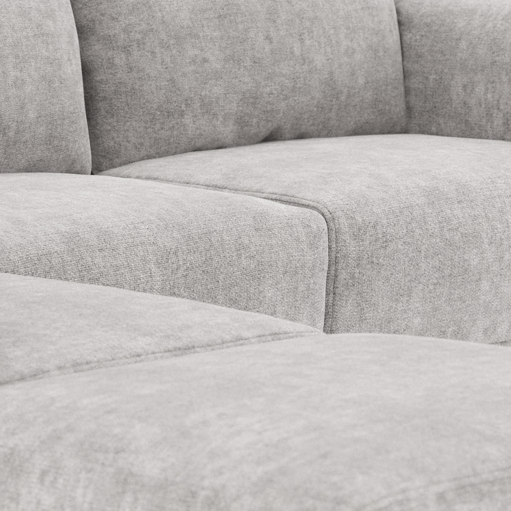 Módulo de sofá braço direito cinza COTILLARD - Gato Preto