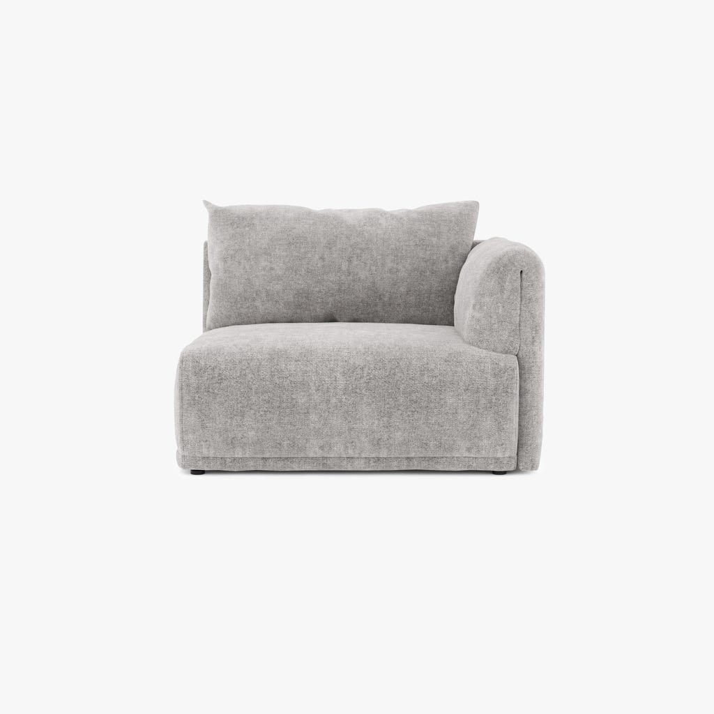 Módulo de sofá braço direito cinza COTILLARD - Gato Preto