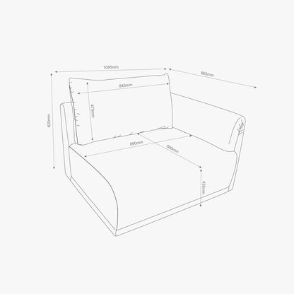 Módulo de sofá braço esquerdo bege COTILLARD - Gato Preto