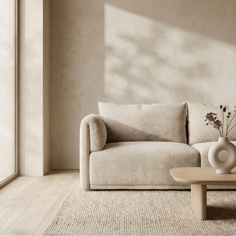 Módulo de sofá braço esquerdo bege COTILLARD - Gato Preto