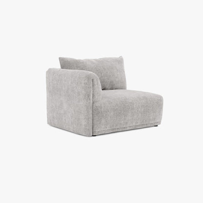 Módulo de sofá braço esquerdo cinza COTILLARD - Gato Preto