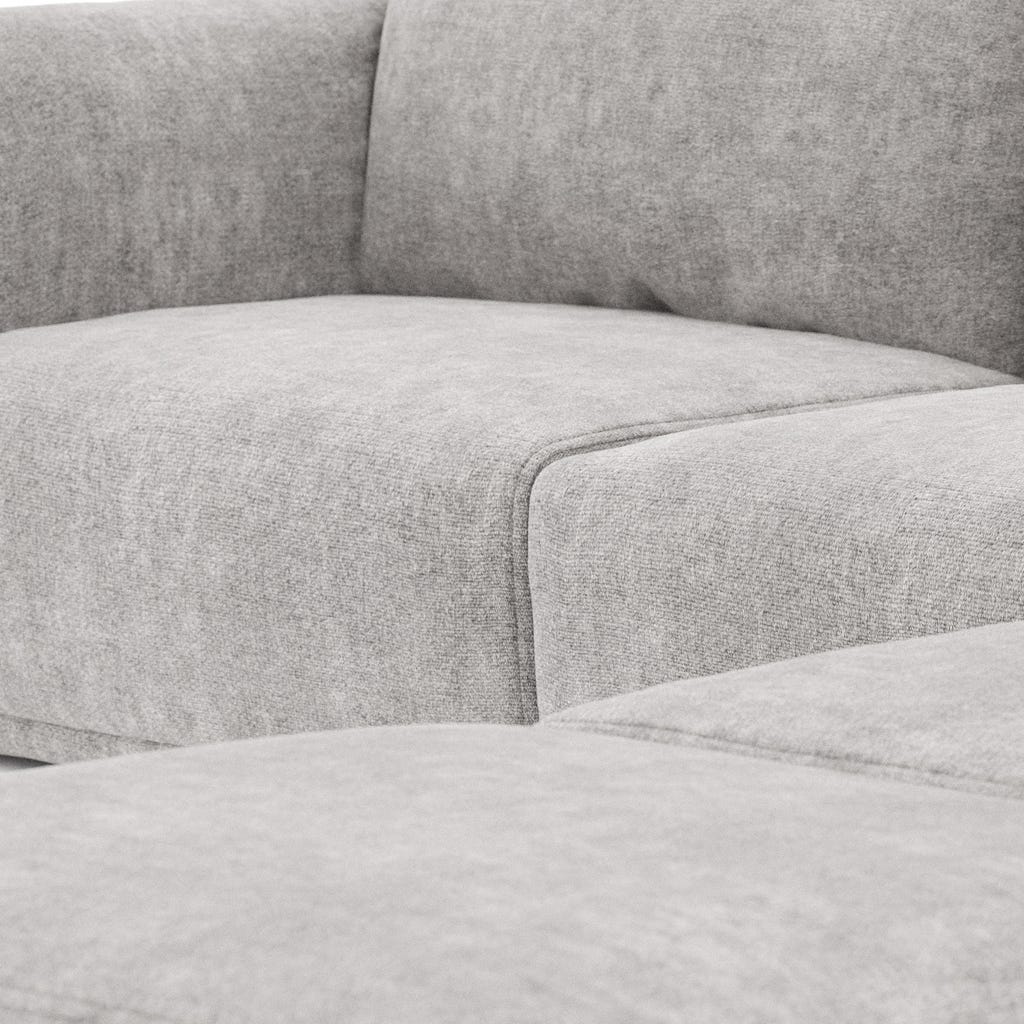 Módulo de sofá braço esquerdo cinza COTILLARD - Gato Preto