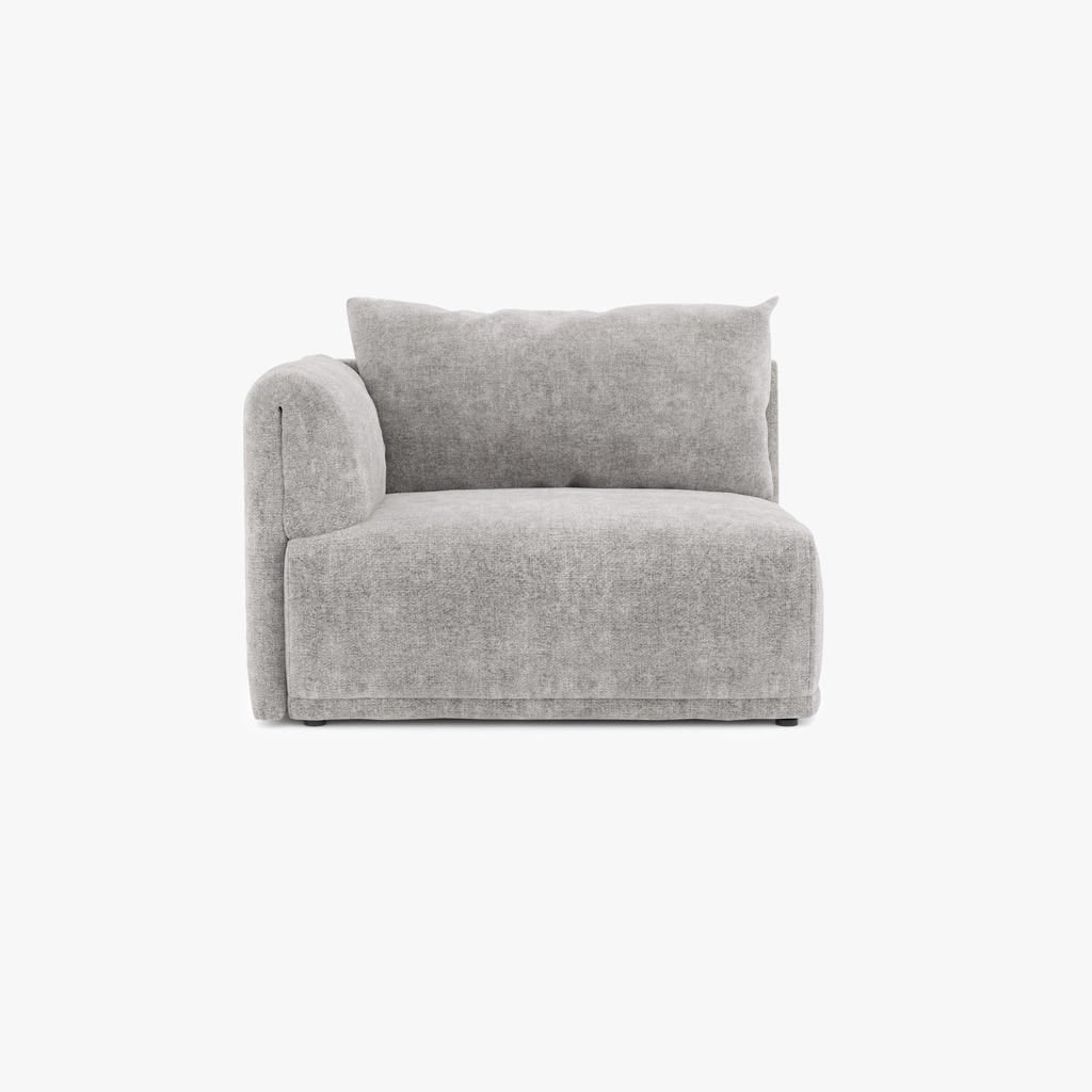 Módulo de sofá braço esquerdo cinza COTILLARD - Gato Preto