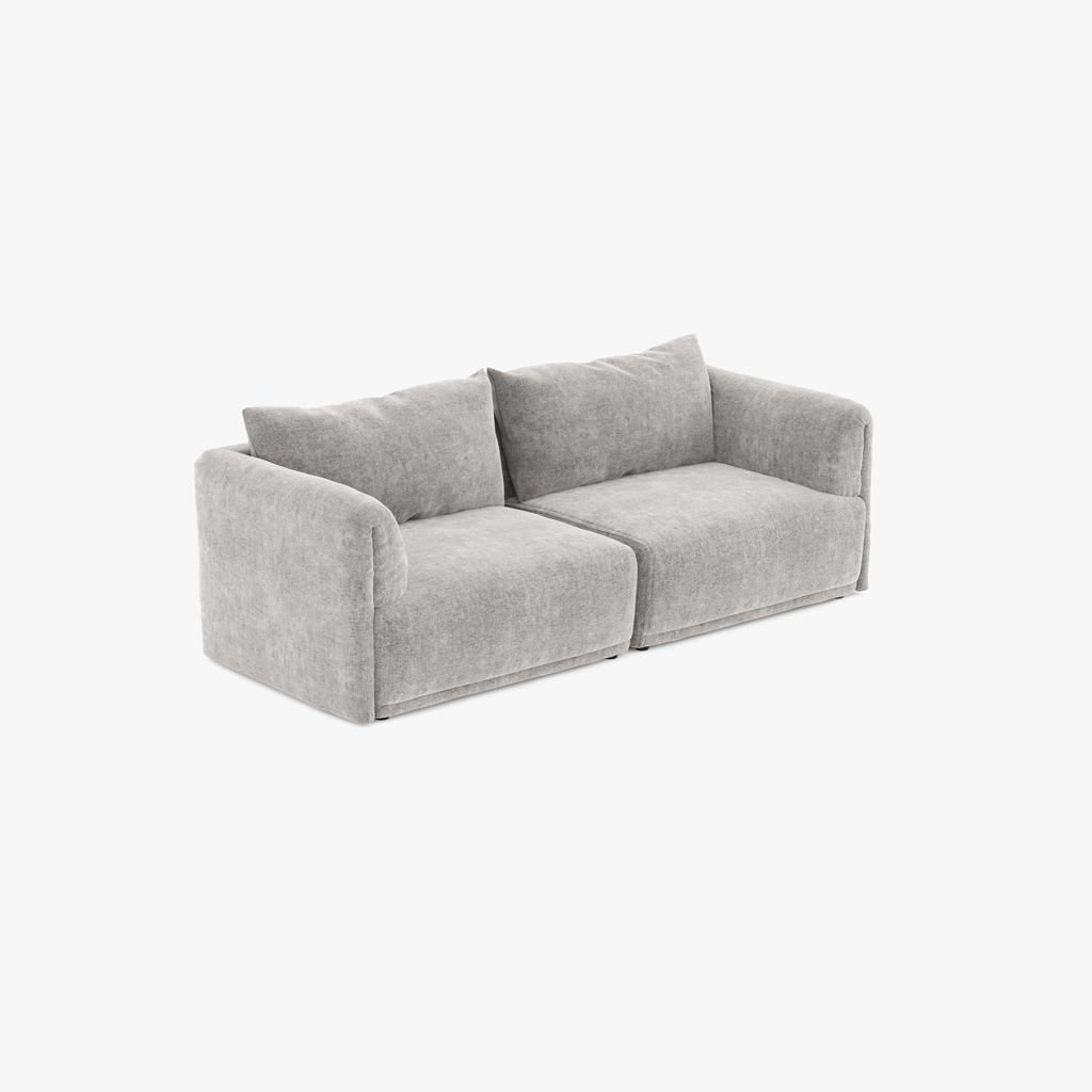 Módulo de sofá braço esquerdo cinza COTILLARD - Gato Preto