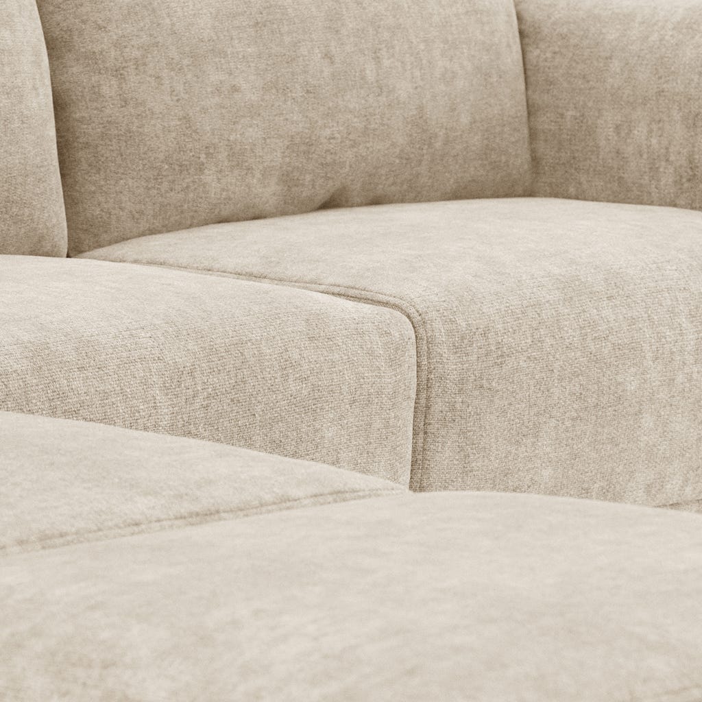 Módulo de sofá canto bege COTILLARD - Gato Preto