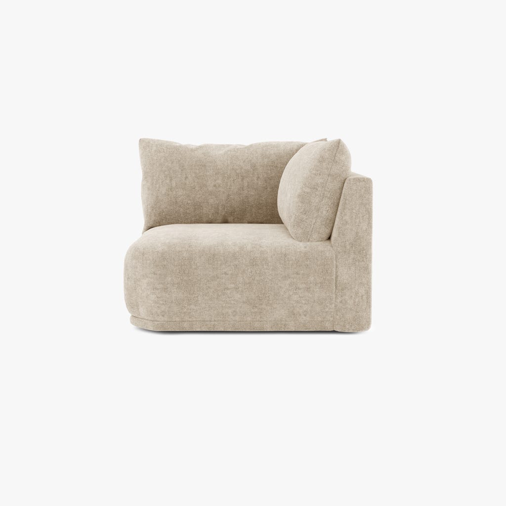 Módulo de sofá canto bege COTILLARD - Gato Preto