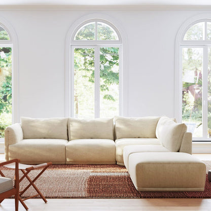 Módulo de sofá canto bege COTILLARD - Gato Preto