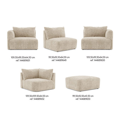 Módulo de sofá pouf bege COTILLARD - Gato Preto