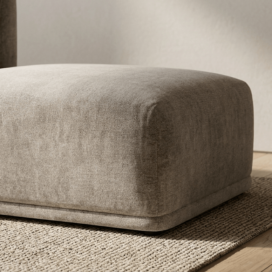 Módulo de sofá pouf cinza COTILLARD - Gato Preto