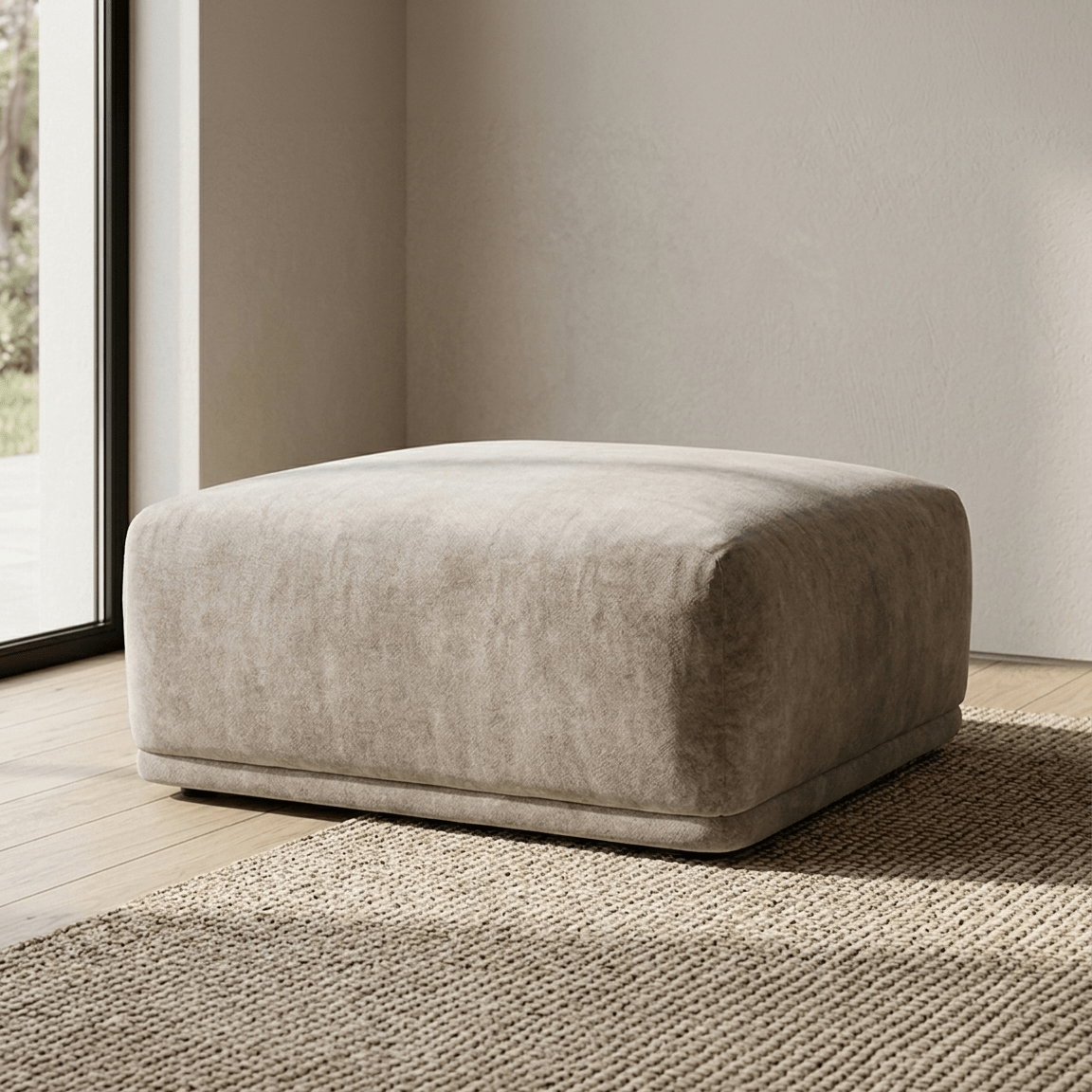 Módulo de sofá pouf cinza COTILLARD - Gato Preto