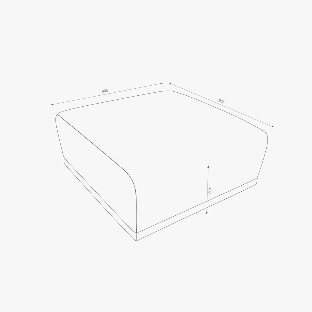 Módulo de sofá pouf cinza COTILLARD - Gato Preto