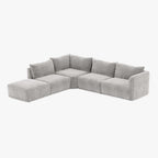 Módulo de sofá pouf cinza COTILLARD - Gato Preto