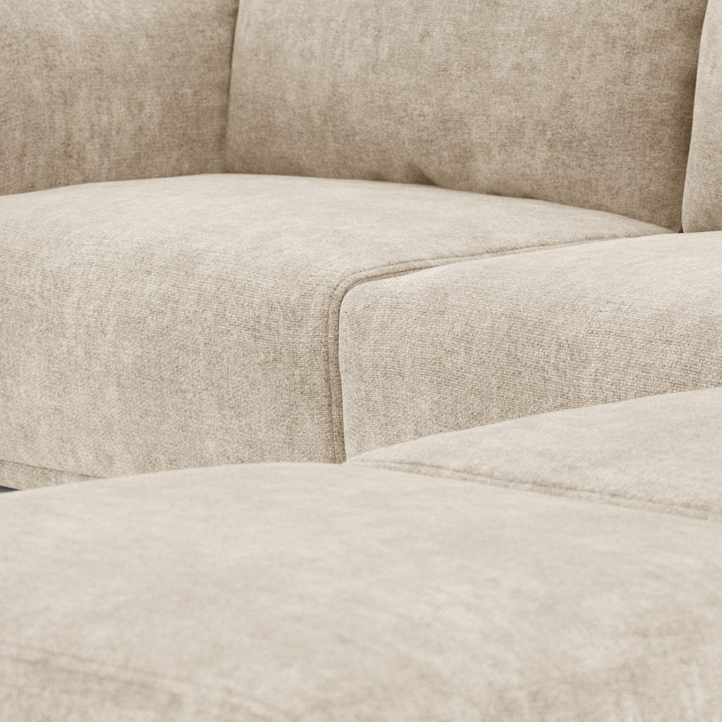 Módulo de sofá sem braço bege COTILLARD - Gato Preto