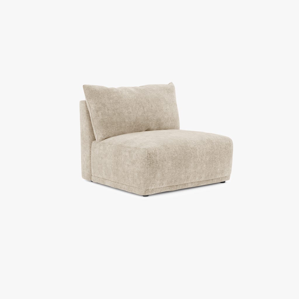 Módulo de sofá sem braço bege COTILLARD - Gato Preto