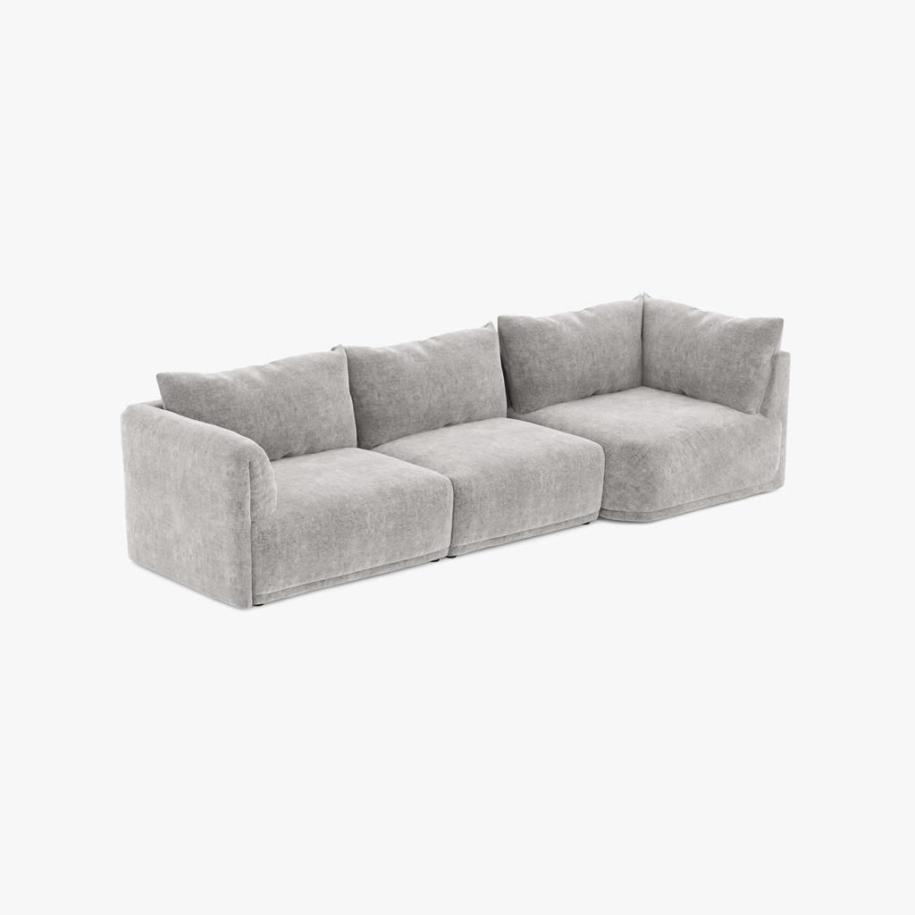 Módulo de sofá sem braço cinza COTILLARD - Gato Preto