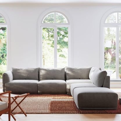 Módulo de sofá sem braço cinza COTILLARD - Gato Preto