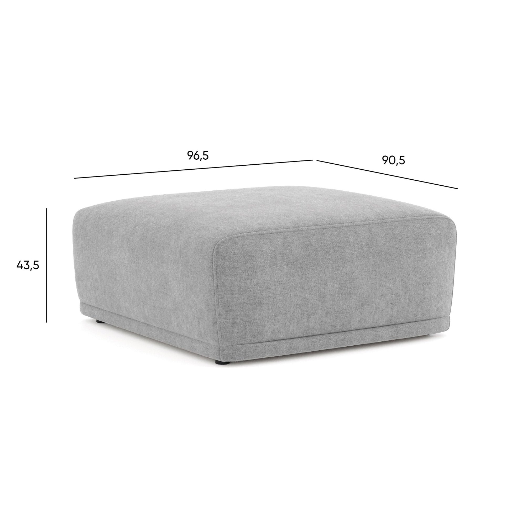 Módulo Pouf Cinza Sofá Modular COTILLARD - Gato Preto