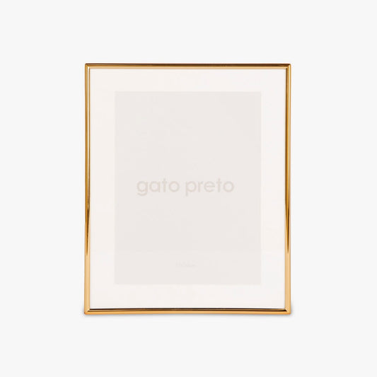 Moldura Lisa Dourada 15x20 SHINY & BRUSHED - Gato Preto