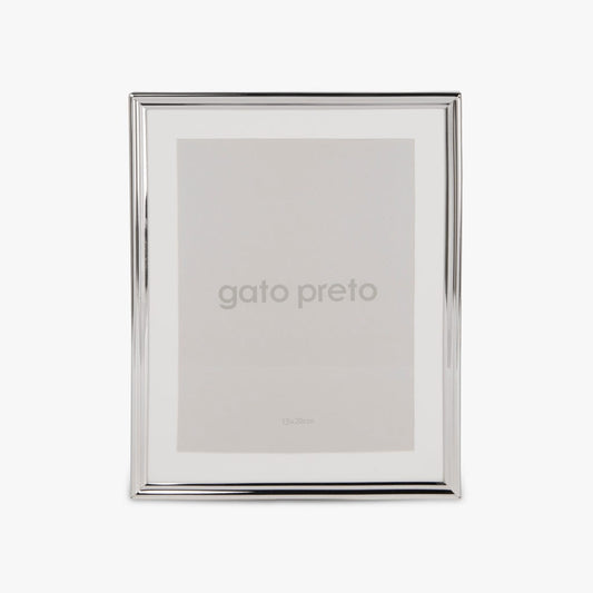 Moldura Lisa Prateada 15x20 SHINY & BRUSHED - Gato Preto