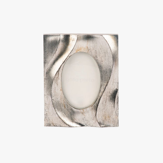 Moldura Ondas Prata 10x15 LA ROCHELLE - Gato Preto