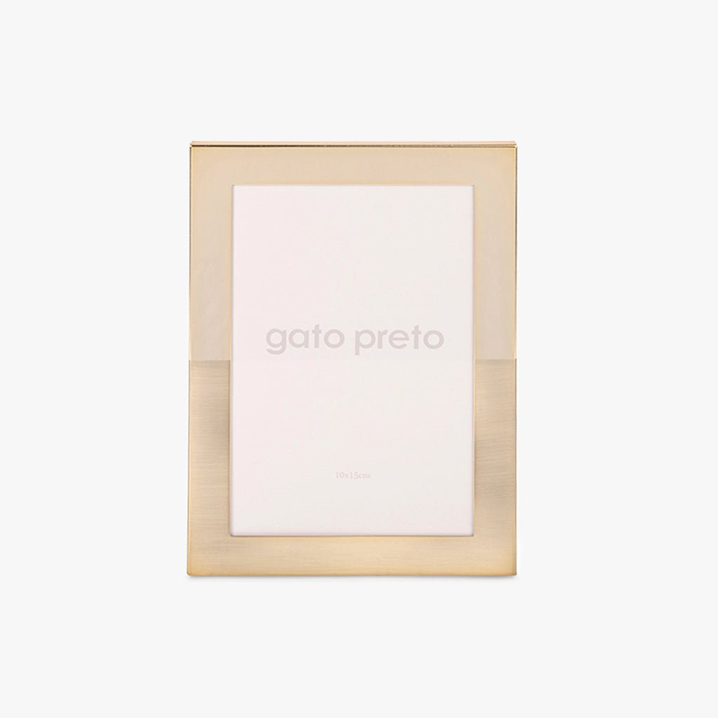 Moldura Tons Dourado 10x15 SHINY & BRUSHED - Gato Preto