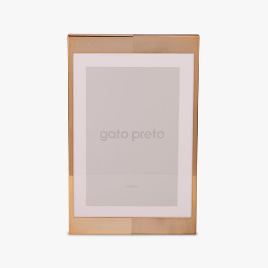 Moldura Tons Dourado 10x15 SHINY & BRUSHED - Gato Preto