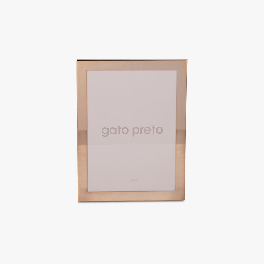 Moldura Tons Dourado 15x20 SHINY & BRUSHED - Gato Preto