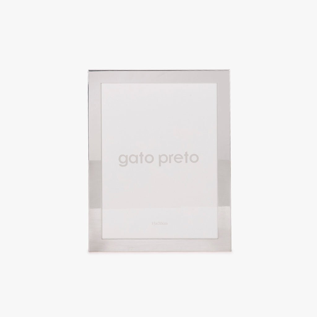 Moldura Tons Prateado 13x18 SHINY & BRUSHED - Gato Preto