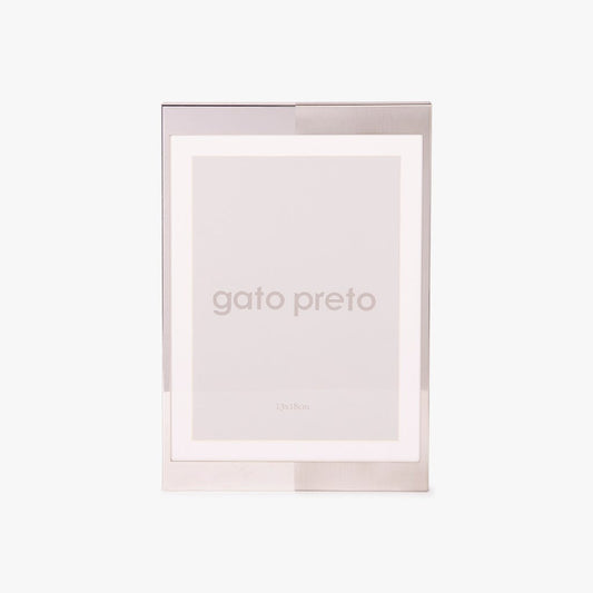 Moldura Tons Prateado 13x18 SHINY & BRUSHED - Gato Preto